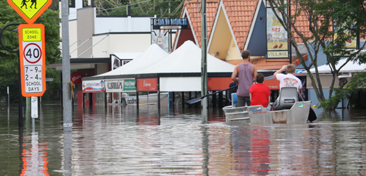 Flooded town